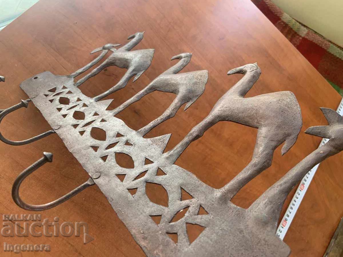 Delivery of VINTAGE METAL COAT HANGER STAMPED RELIEF SHEET METAL