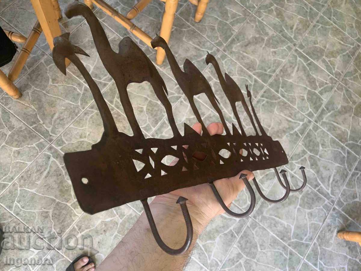 VINTAGE METAL COAT HANGER STAMPED RELIEF SHEET METAL - 7