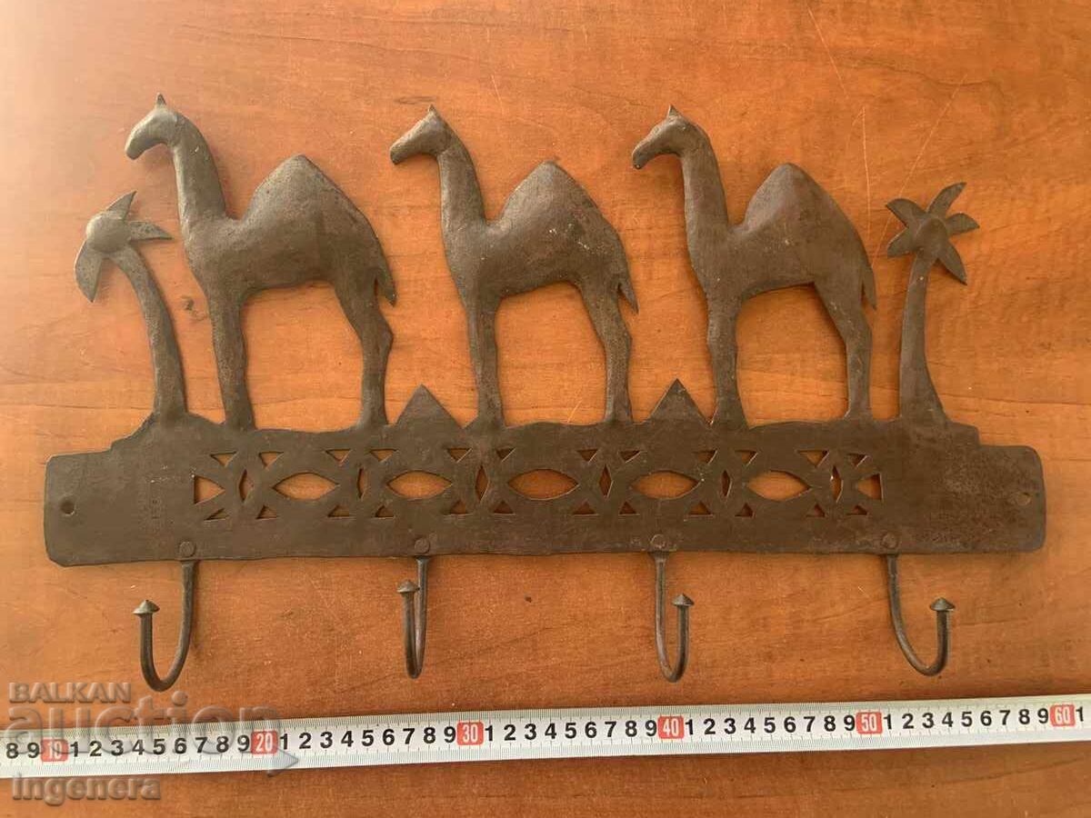 VINTAGE METAL COAT HANGER STAMPED RELIEF SHEET METAL