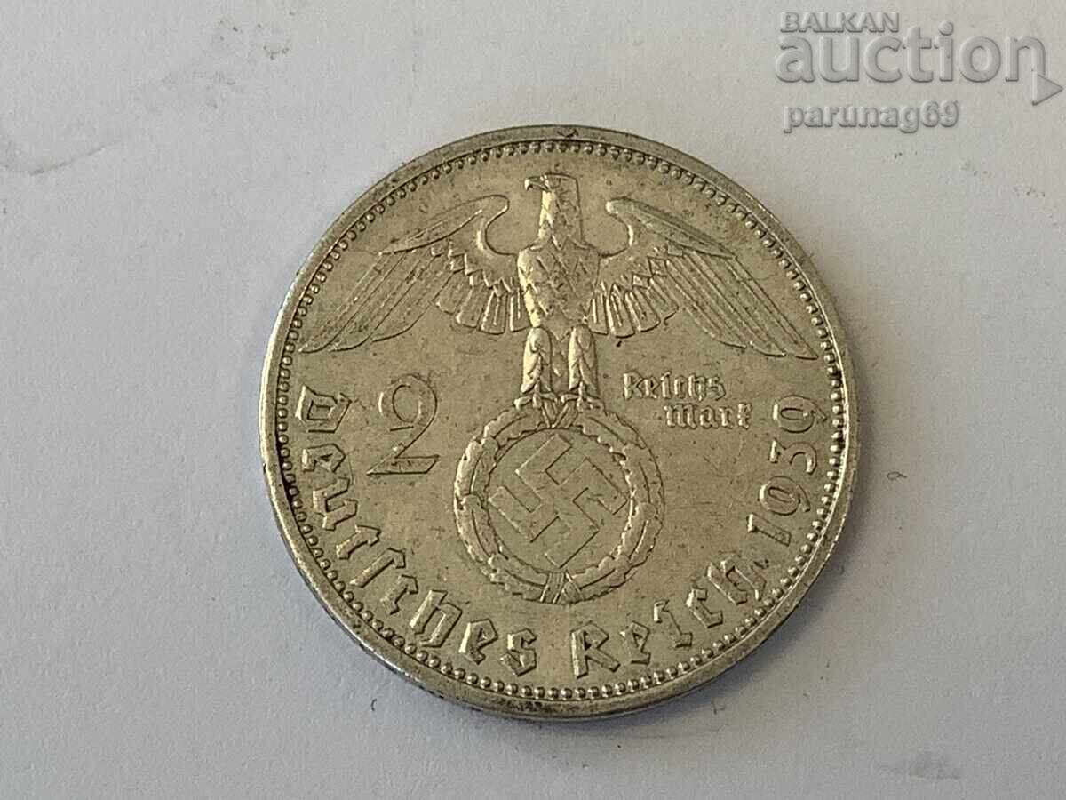 Germania 2 mărci 1939 A - Berlin Argint 0.625 Germania 2 mărci 1939 A - Berlin Argint 0.625