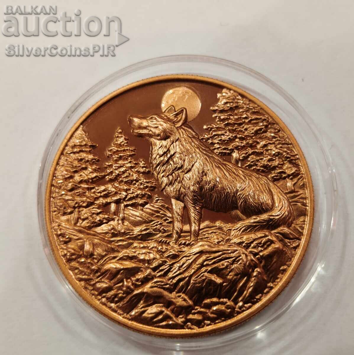 Χάλκινο νόμισμα 1 oz Λύκος Σειρά Άγρια Ζώα / II