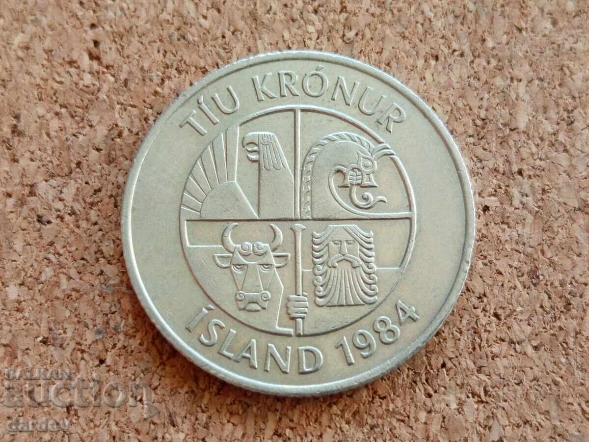 Iceland 10 kronur, 1984 with price € 0.70 | 1.37 BGN