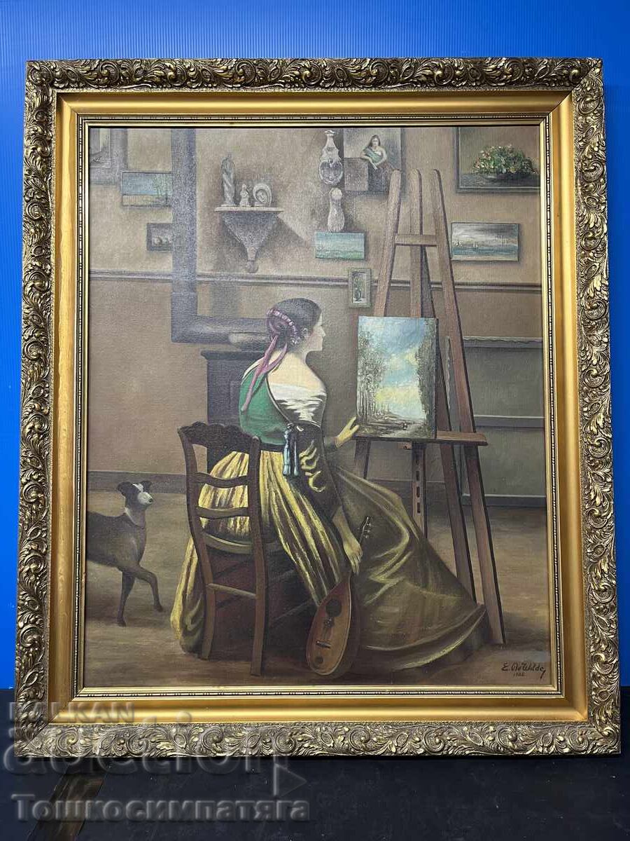 Pictură în ulei pe pânză