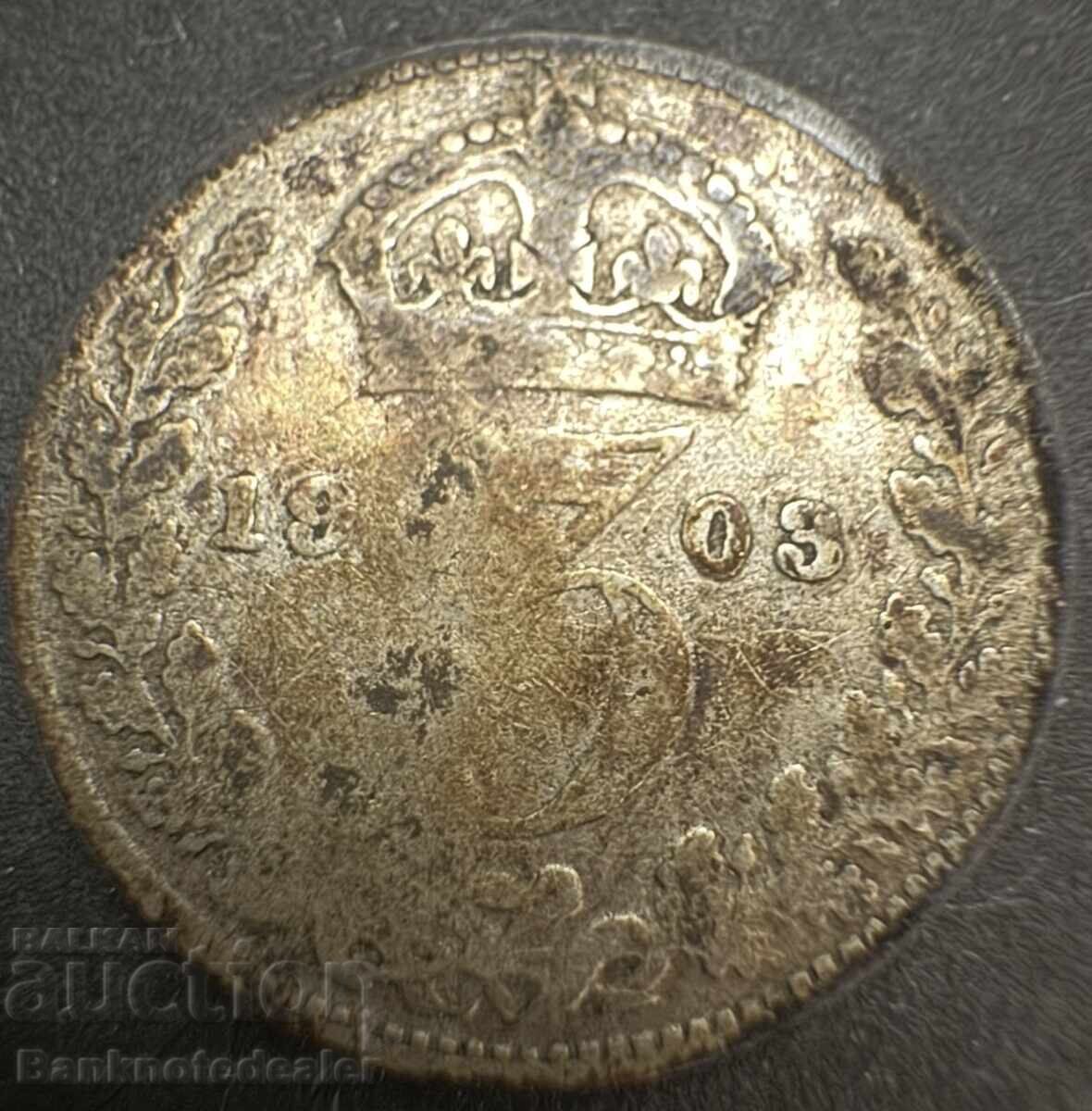 Great Britain England 3d 1903 Edward .925 Silver Great Britain England 3d 1903 Edward .925 Silver