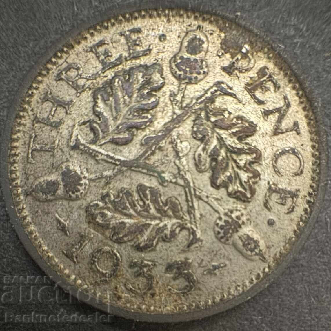 Great Britain England 3d 1933 King George V .500 Silver NO 2 Great Britain England 3d 1933 King George V .500 Silver NO 2