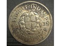 Great Britain England 3d 1939 King George VI .500 Silver N3