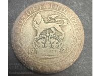 Great Britain England 6d 1921 King George V .500 Silver NO1