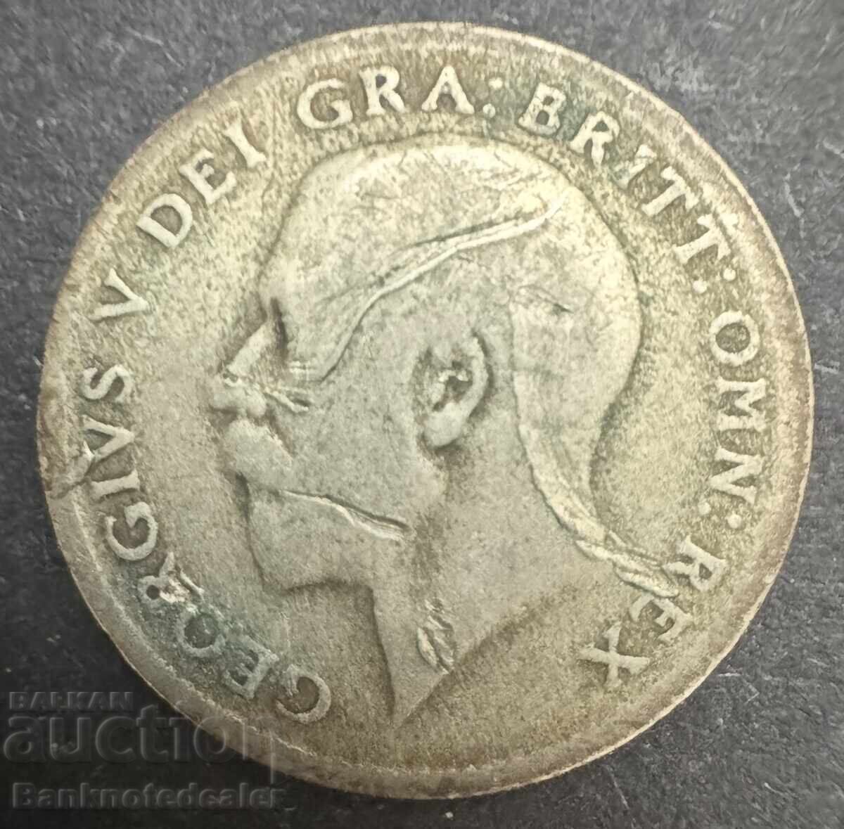 Marea Britanie Anglia 6d 1922 Regele George al V-lea .500 Argint NO1 cu preț € 3.00 | 5.87 BGN