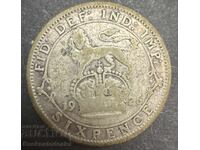 Marea Britanie Anglia 6d 1926 Regele George al V-lea .500 Argint