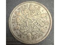 Marea Britanie Anglia 6d 1929 Regele George al V-lea .500 Argint