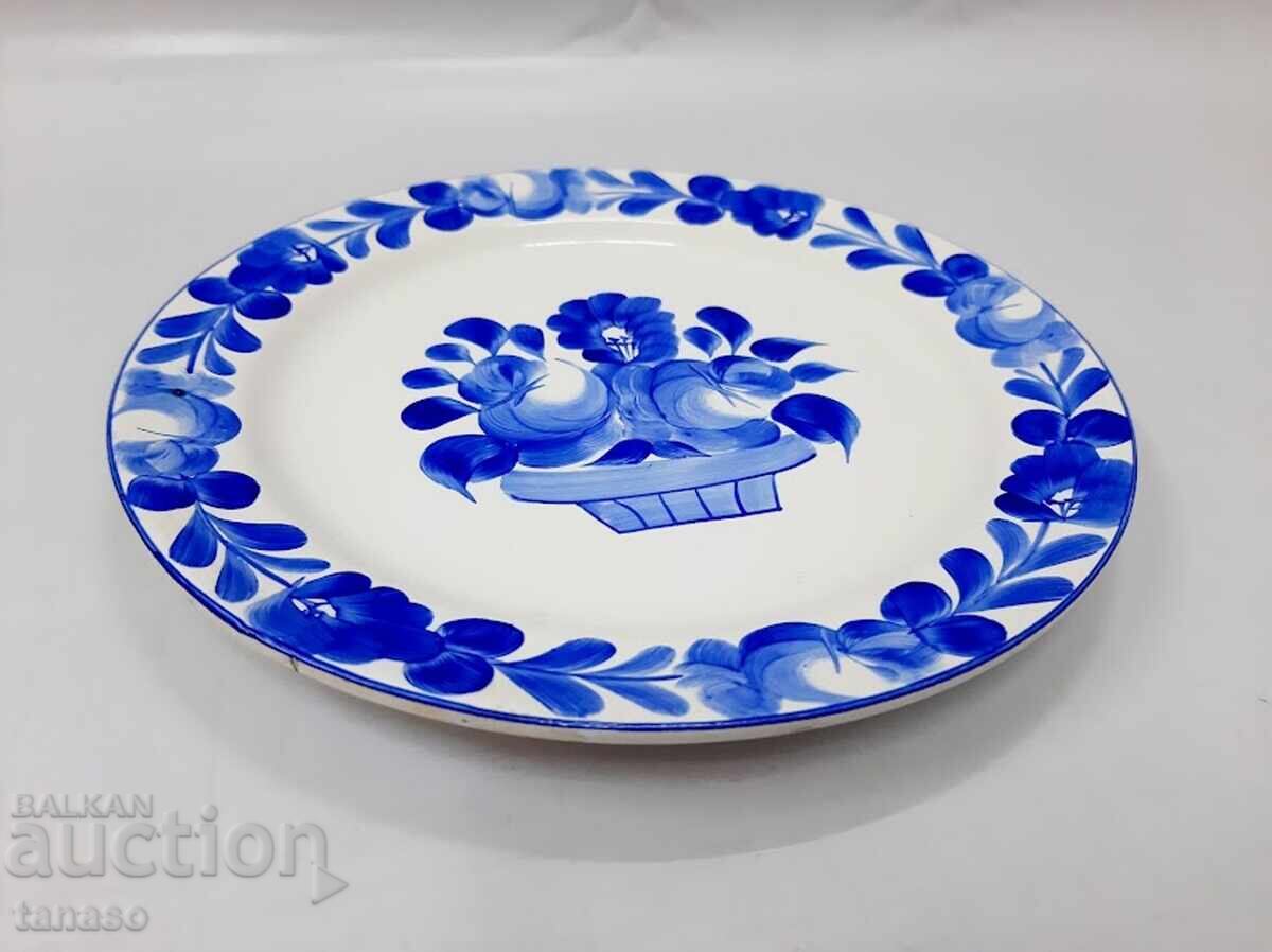 Licitație Farfurie decorativă de perete din porțelan retro – albastru turcesc – anii '70