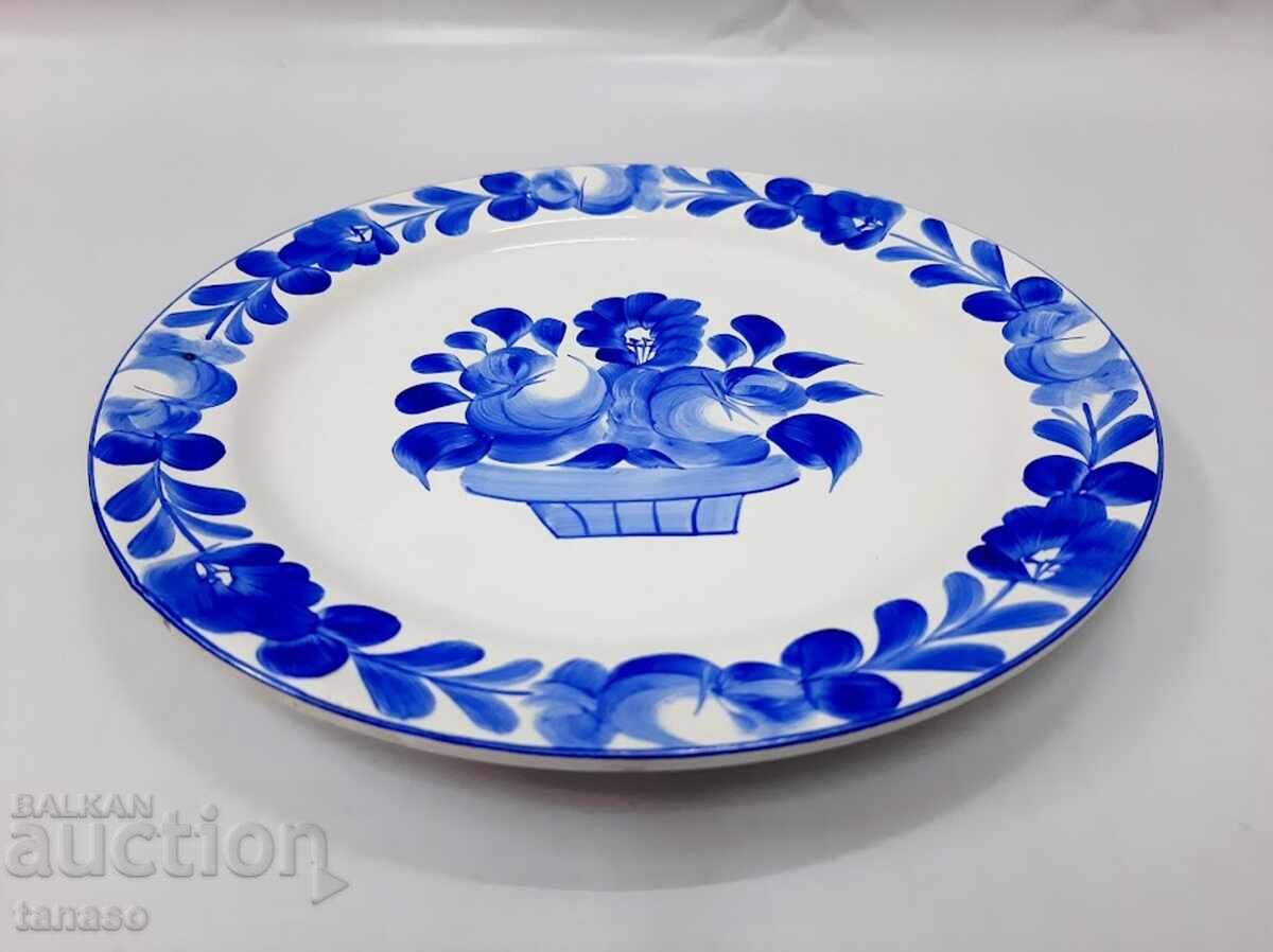 Farfurie decorativă de perete din porțelan retro – albastru turcesc – anii '70 - 5