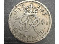 Marea Britanie Anglia 6d 1951 Regele George al VI-lea