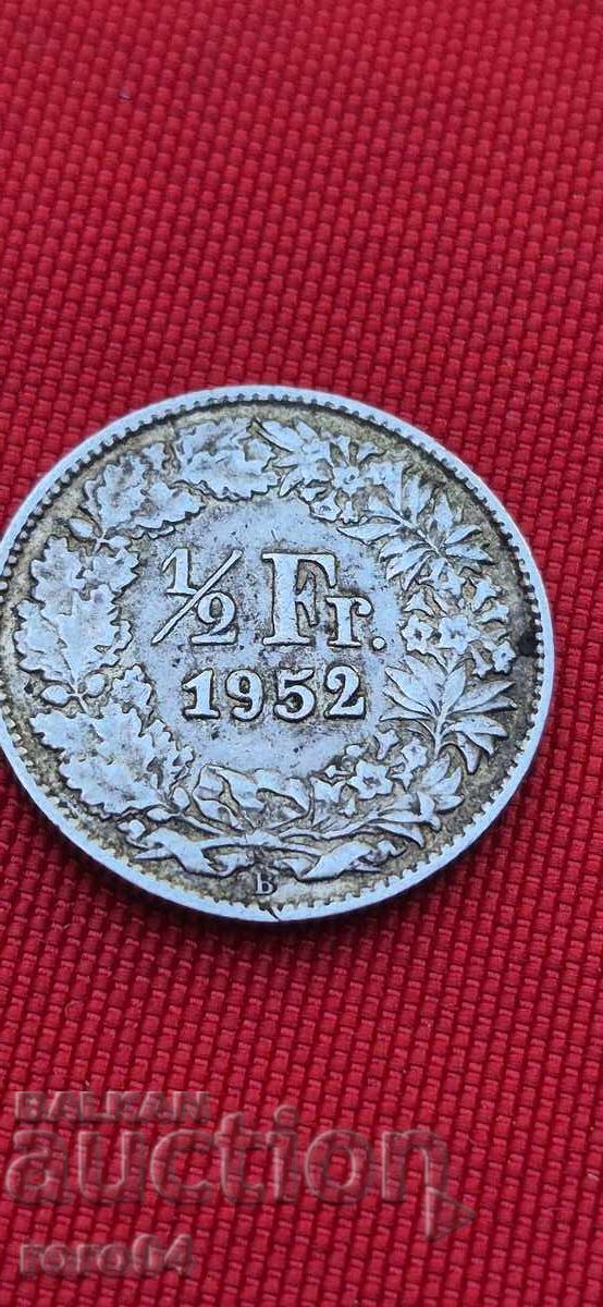 1/2 FRANC - ELVEȚIA - ARGINT cu preț € 7.99 | 15.63 BGN