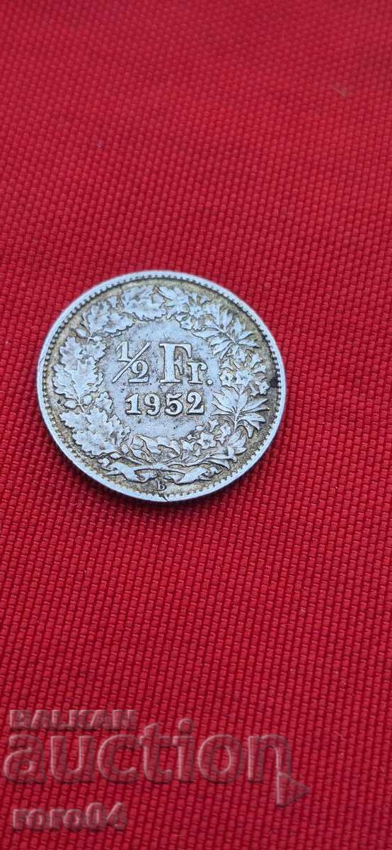 1/2 FRANC - ELVEȚIA - ARGINT
