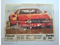 Картинка от дъвки Turbo, първа серия No.22,  Ferrari GTO-308