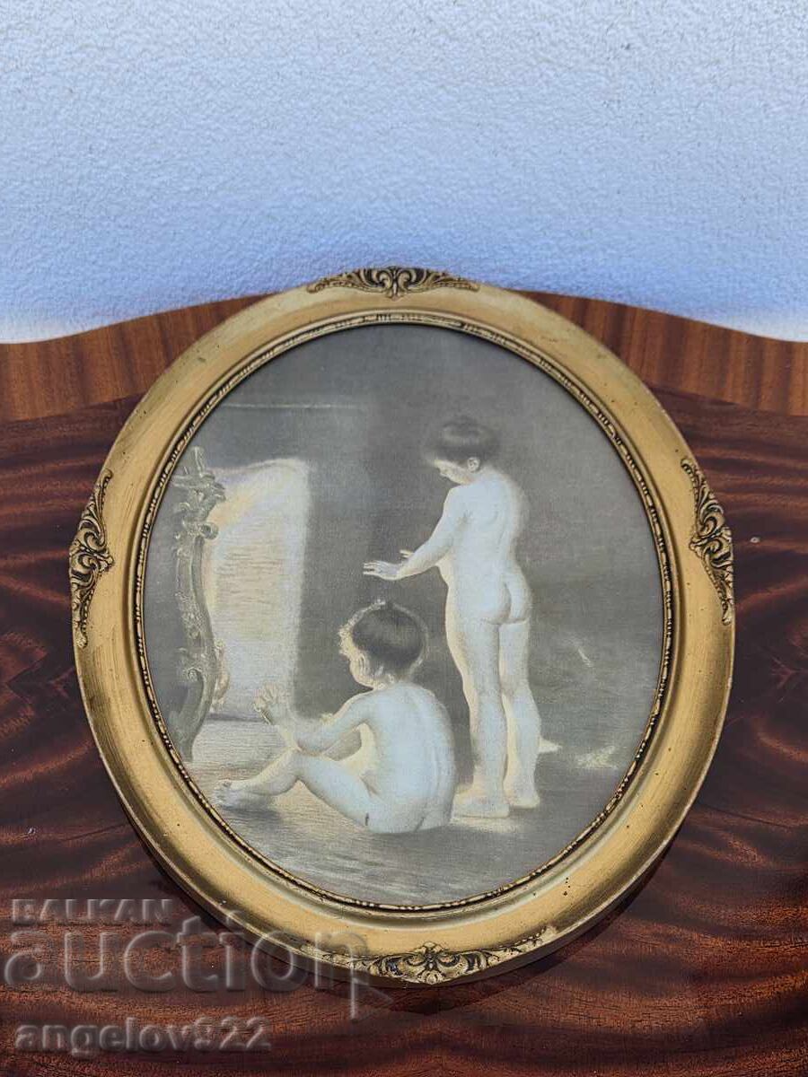 Reproduction in a beautiful wooden frame with glass!!! Reproduction in a beautiful wooden frame with glass!!!