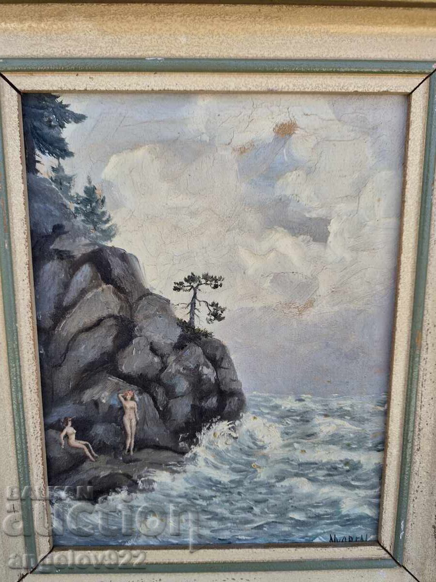 Old Author's oil painting on canvas!!! - 5 Old Author's oil painting on canvas!!! - 5