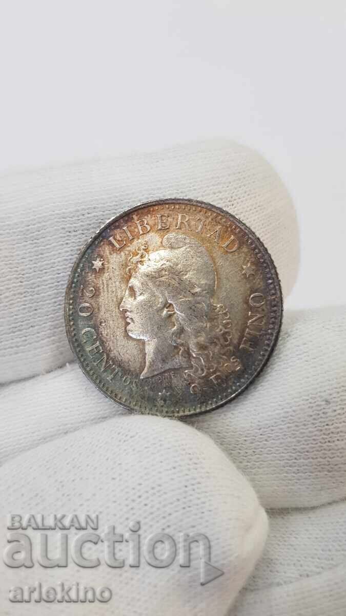 Колекционна сребърна монета 20 цента 1882 Аржентина с цена € 23.00 | 44.98 лв.
