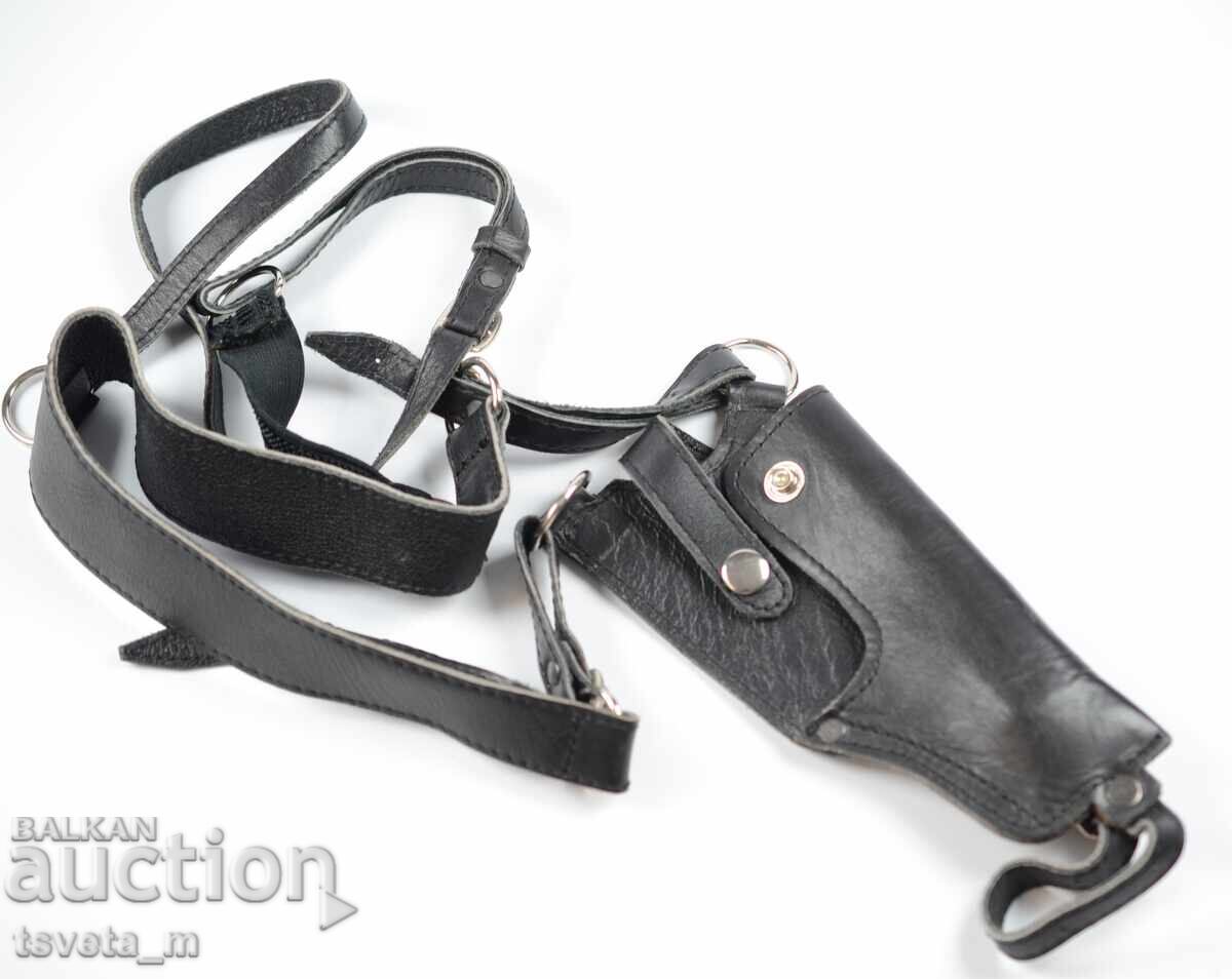 Black leather shoulder holster for pistol with price € 6.00 | 11.74 BGN
