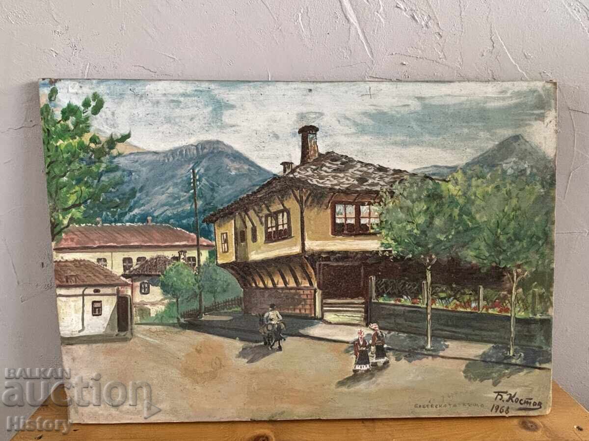 Painting "The Bobev House" – oil on canvas, 1968