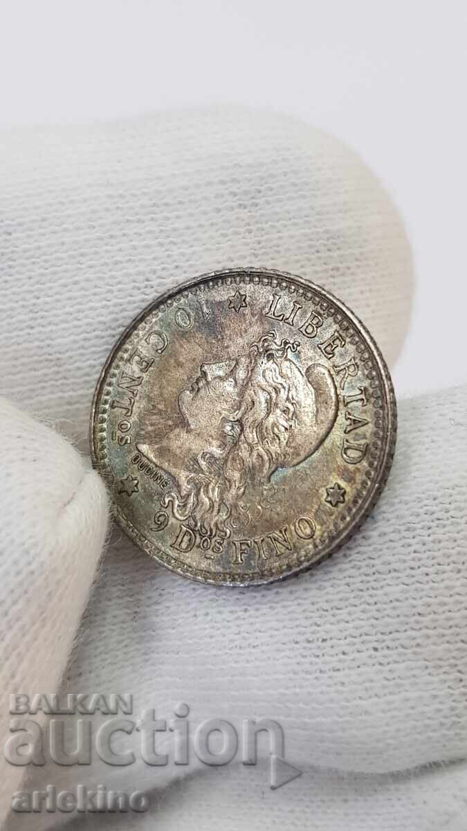 Колекционна сребърна монета 10 цента 1882 Аржентина - 5