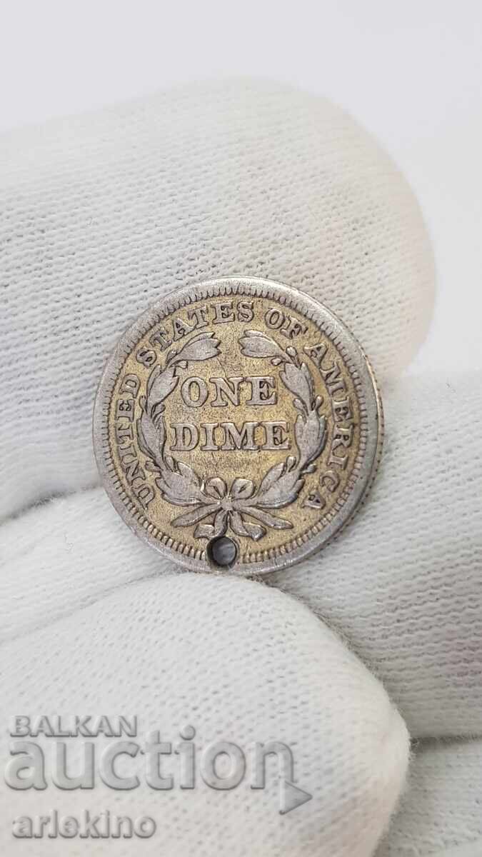 Rare silver coin "ONE DIME" - 1853 with price € 12.00 | 23.47 BGN