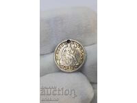 Рядка сребърна монета "ONE DIME" - 1853