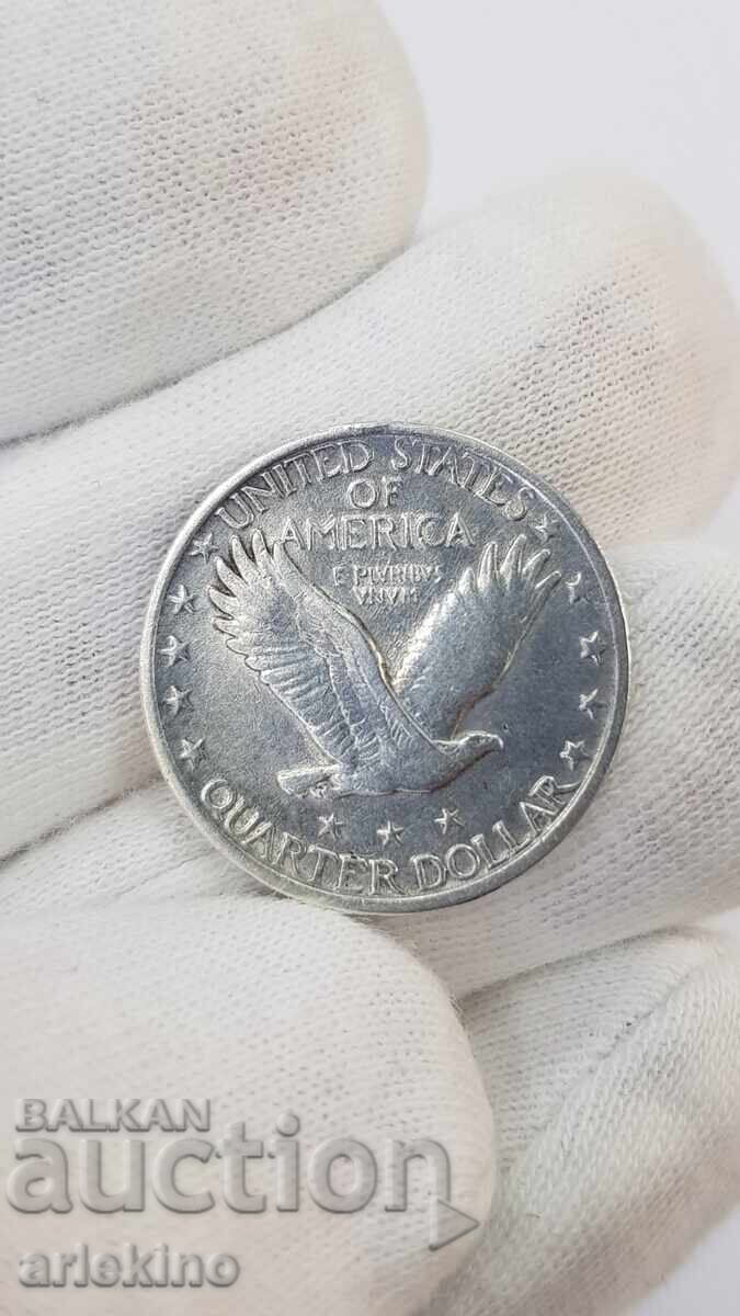 Delivery of Collectible silver coin 1/4 - dollar 1919 America - USA