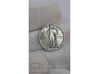 Collectible silver coin 1/4 - dollar 1919 America - USA