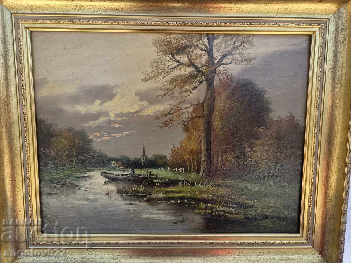 Auction Old Original Oil Painting on Fiberboard!!! Auction Old Original Oil Painting on Fiberboard!!!