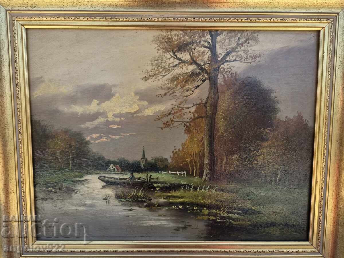Delivery of Old Original Oil Painting on Fiberboard!!! Delivery of Old Original Oil Painting on Fiberboard!!!