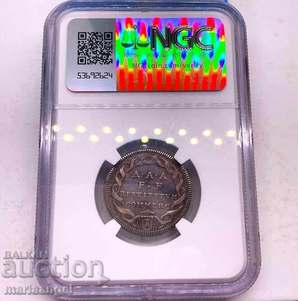 Scudo 1829 Vatican Sede Vacante NGC XF - extrem de frumos - 6 Scudo 1829 Vatican Sede Vacante NGC XF - extrem de frumos - 6