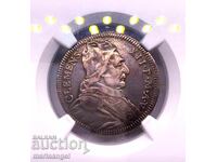 Джулио 1734 Ватикан Климент XII 1730-1740 портрет NGC XF 40