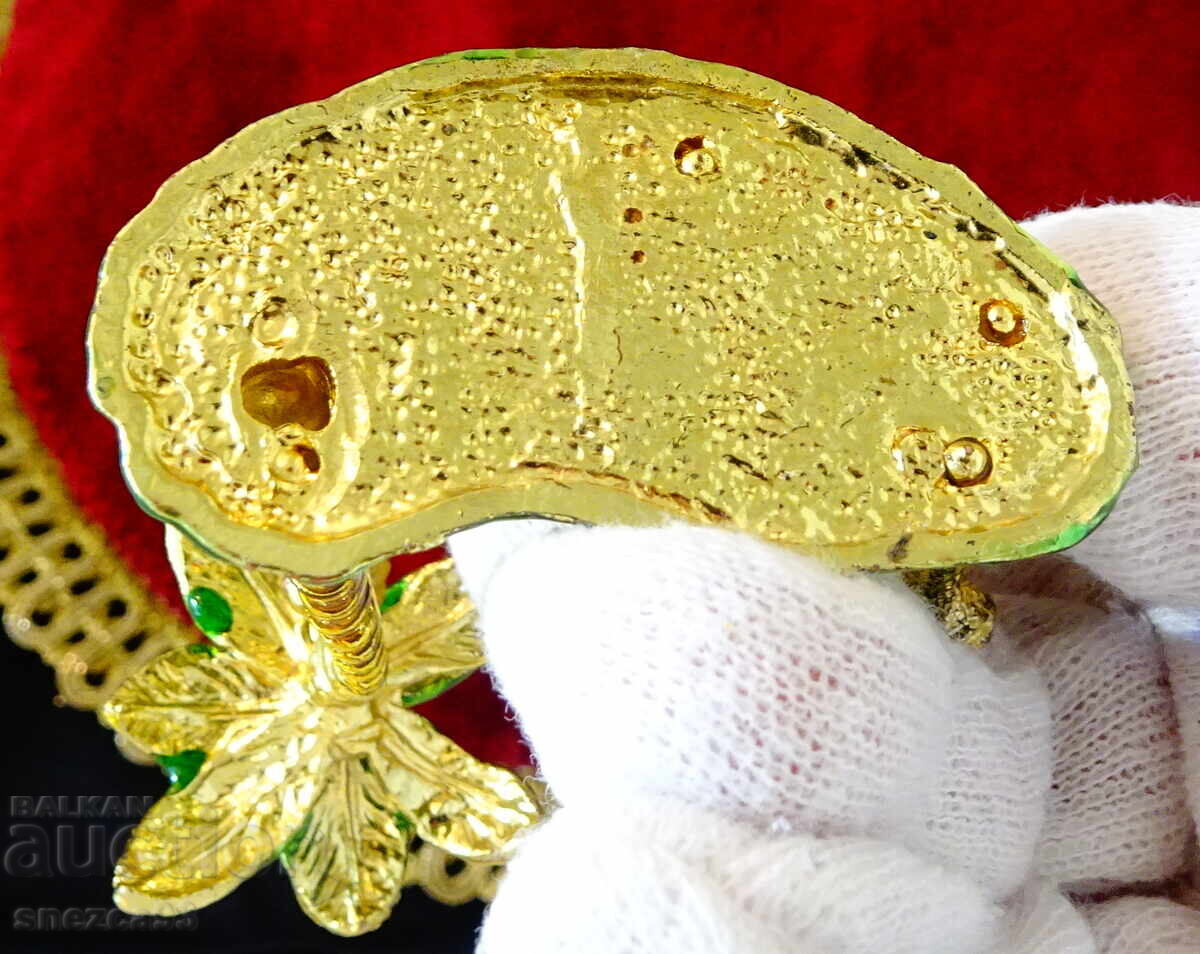Gold-plated box, camel figurine, palm tree, crystals - 6 Gold-plated box, camel figurine, palm tree, crystals - 6