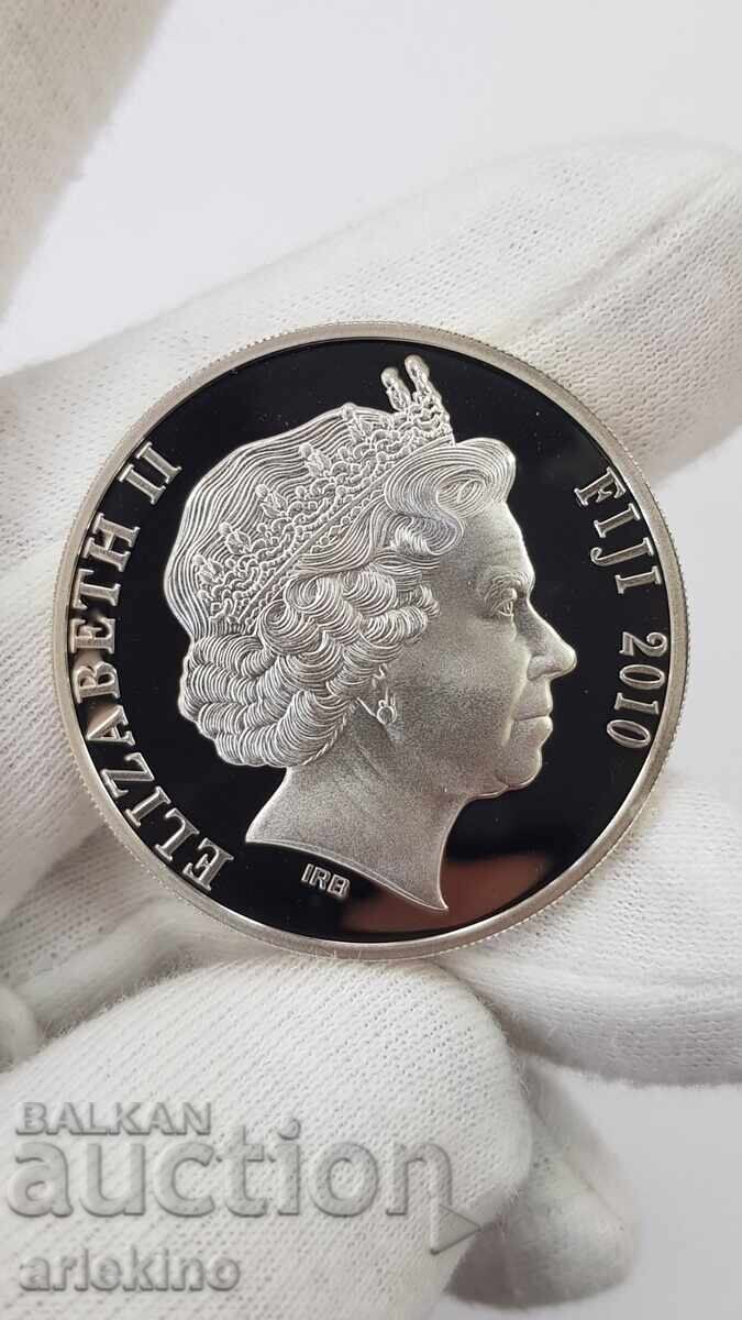 Rare Silver Coin 10 Dollars 2010 "FIJI" Railways - 5