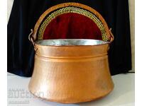 Copper cauldron, small cauldron, bucket, pure copper, 14 l., 2 kg