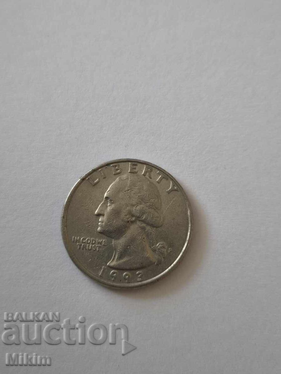 1/4 dollar coin 1993 USA with price € 0.01 | 0.02 BGN