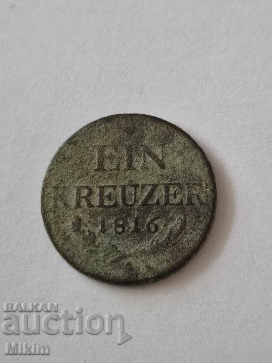 Monedă 1 creițar 1816 Austria Monedă 1 creițar 1816 Austria