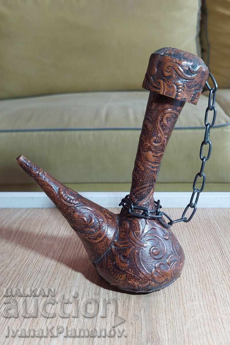 Vintage δερμάτινη καράφα Ισπανίας για γνώστες