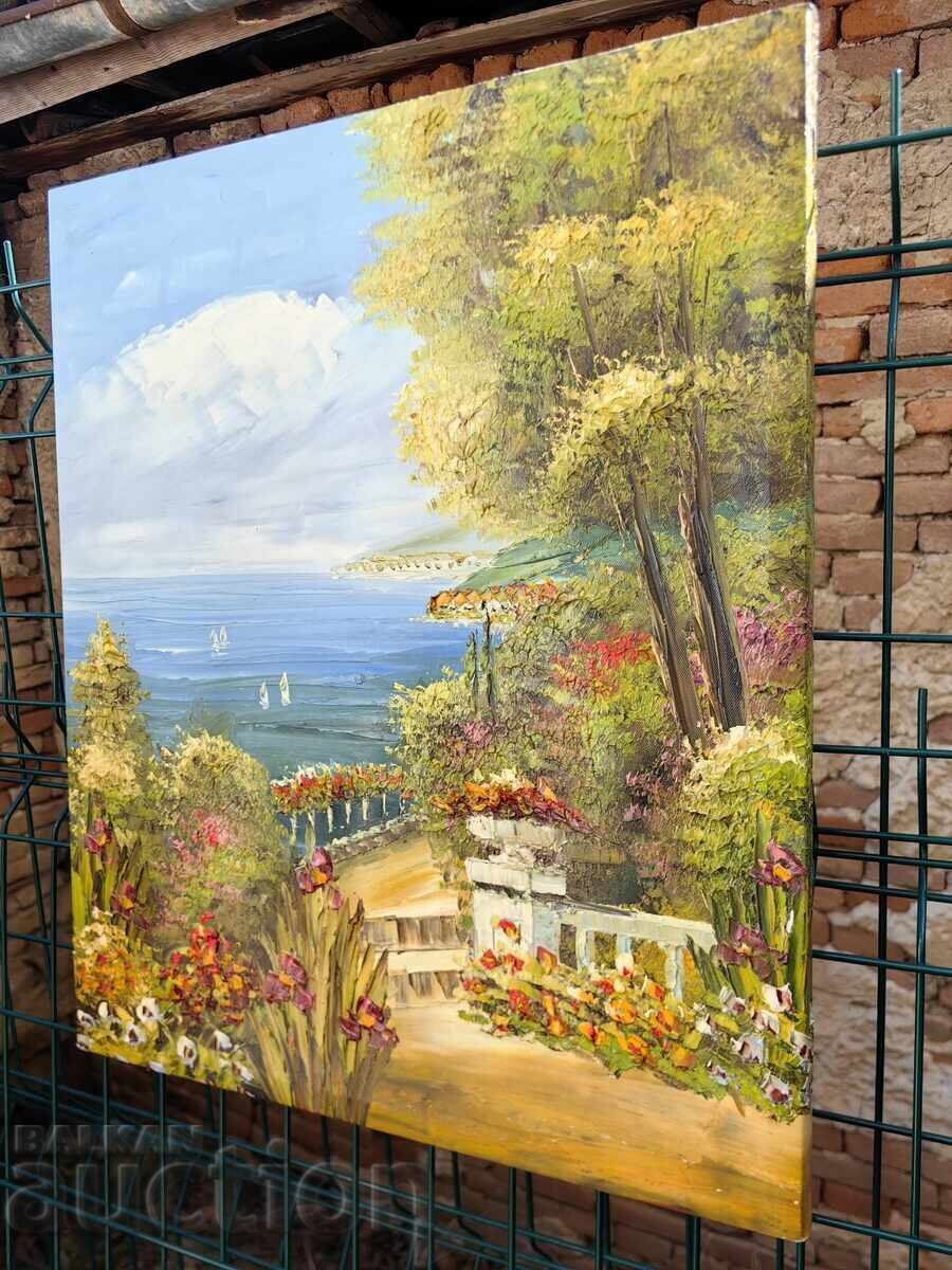 Auction  SEA LANDSCAPE OIL PAINTING CANVAS OIL SUBFRAME