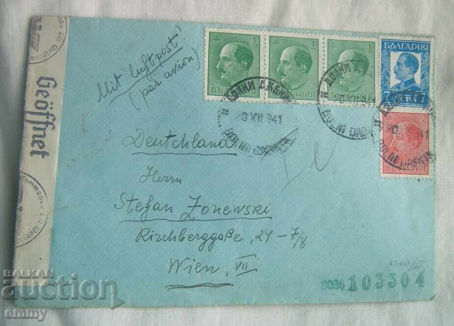 Regatul Bulgariei - Plic poștal 1941, Dolni Dăbnik-Viena