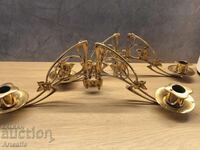 Original pair of PLEYEL DÉPOSÉ piano candlesticks