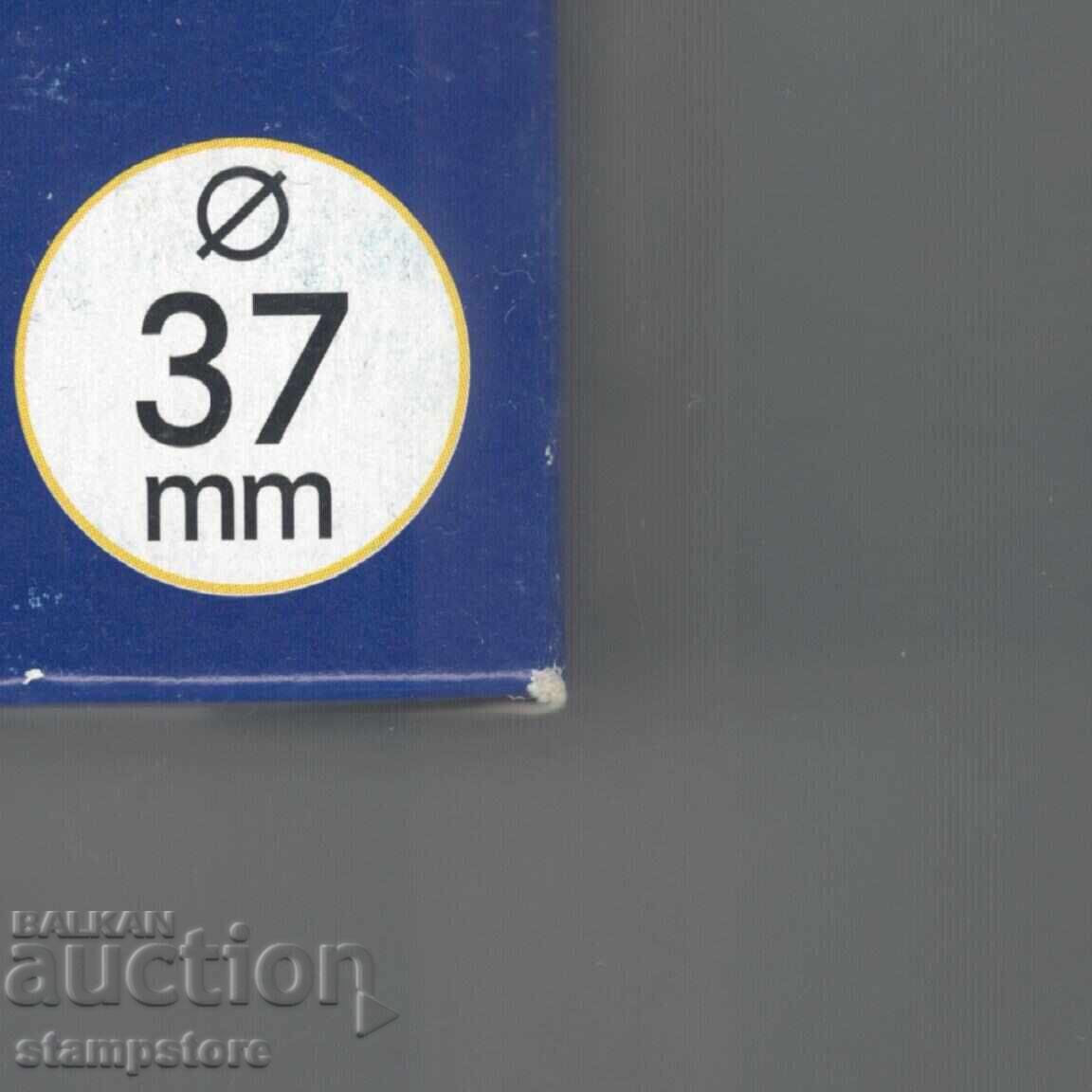 Coin capsules with a diameter of 37 mm