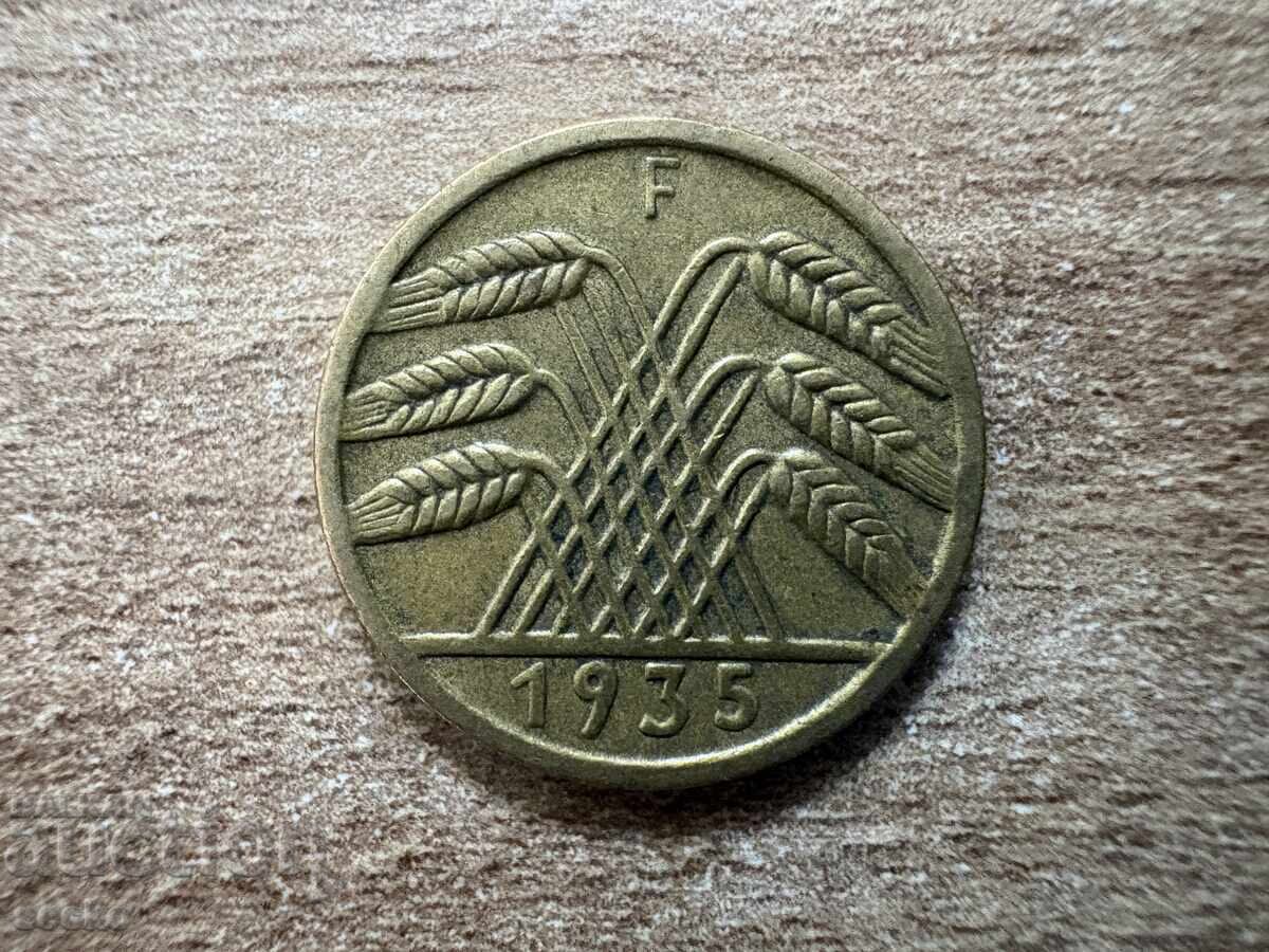 Germania - 5 reichsfenning (1935) - F cu preț € 0.55 | 1.08 BGN Germania - 5 reichsfenning (1935) - F cu preț € 0.55 | 1.08 BGN