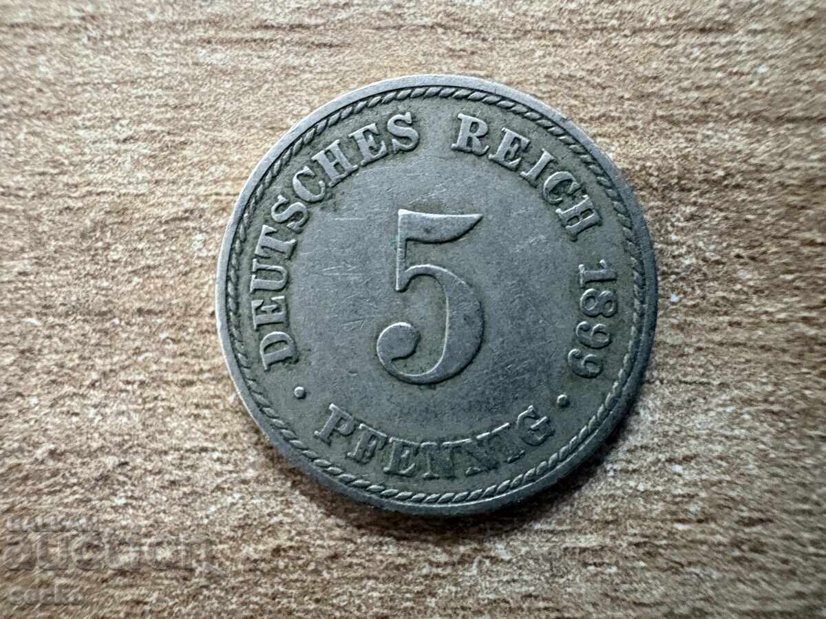 Germany - 5 Pfennig (1899) - A