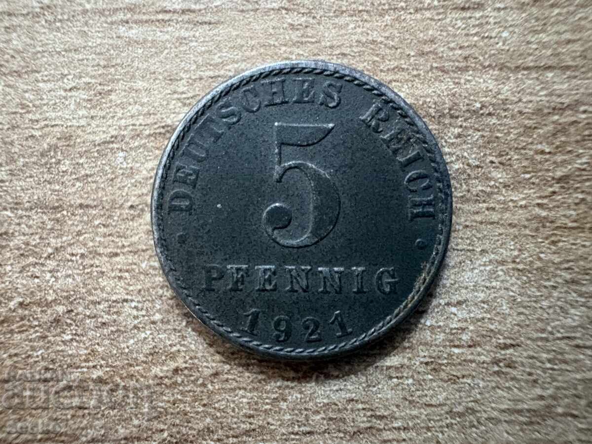 Germania - 5 pfenigi (1921) - A