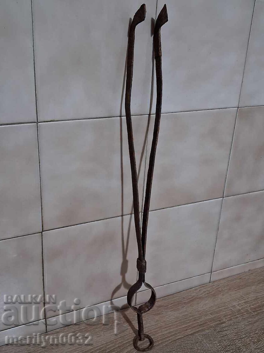 Παλιό ντιλάφι, λαβίδα, σφυρήλατο σίδερο για φούρνο - 6