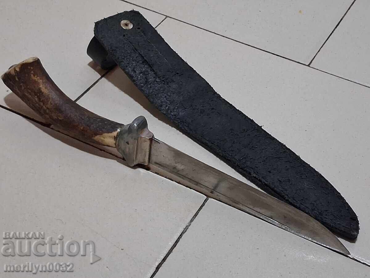 Δημοπρασία Κυνηγετικό μαχαίρι με λαβή από ελαφοκέρατο