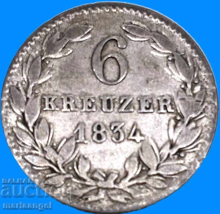 Nassau 6 κρόιτσερ 1834 Γερμανία Γουλιέλμος ασήμι - 5 Nassau 6 κρόιτσερ 1834 Γερμανία Γουλιέλμος ασήμι - 5